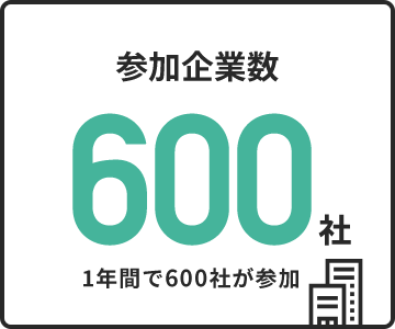 参加企業数 600社 1年間で600社が参加